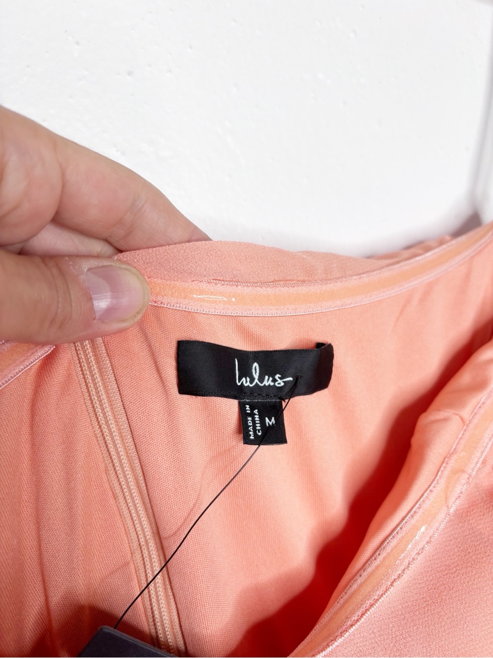 Lulus Luxe Favorite Peach Pink Strapless Ruched Maxi Dress Size M NWT - Picture 7 of 14